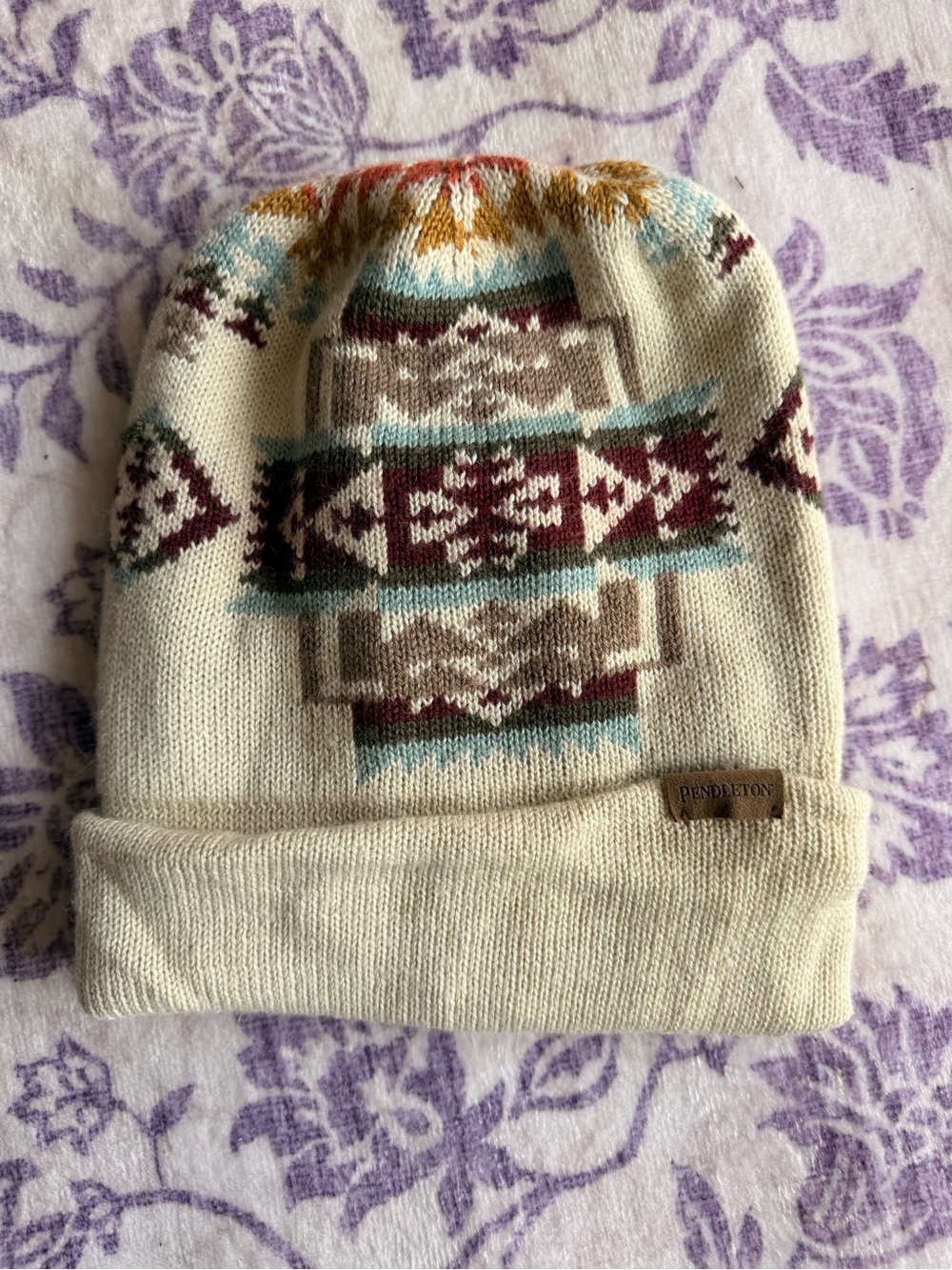 Pendleton Chief Joseph Knit Beanie – Ivory Southwestern